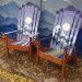 Purple starry ski Colorado Adirondack hybrid ski/snowboard chairs