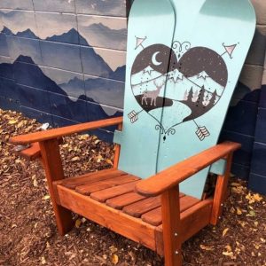 Sage Green Crossed arrow Heart & Deer Snowboard chair