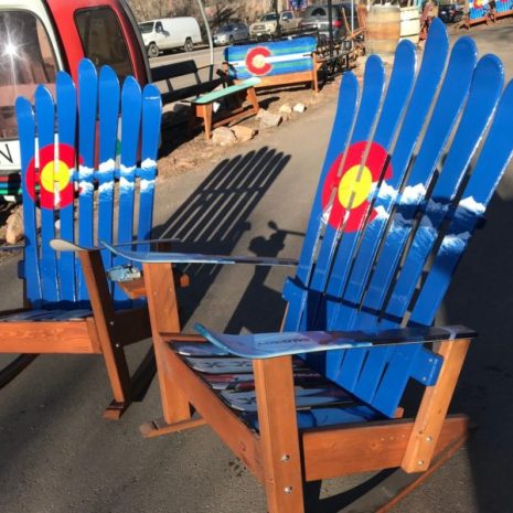 IMG_3776-e1553476874402 Set of 2 - Colorado Flag Mountain Stripe Adirondack Ski Rocking Chairs