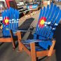 Set of 2 - Colorado Flag Mountain Stripe Adirondack Ski Rocking Chairs