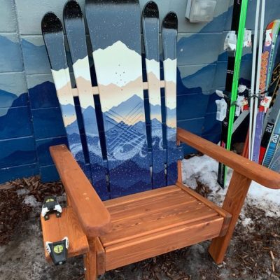 Mountain Mural Blue hybrid Adirondack Ski/Snowboard Chair
