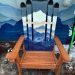 Mountain Mural Blue hybrid Adirondack Ski/Snowboard Chair