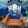 Mountain Mural Blue hybrid Adirondack Ski/Snowboard Chair