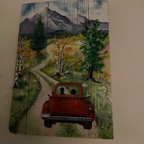 IMG_3911 A Man and His Dog Barn Wood Wall Art