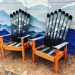 Handpainted black/green colorado ski chairs