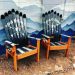 Handpainted black/green colorado ski chairs