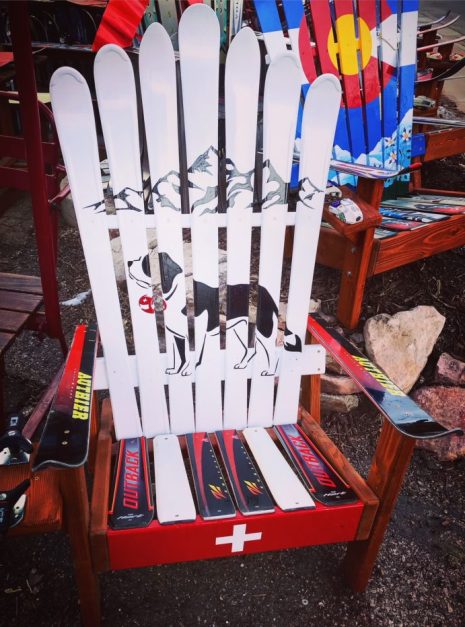Swiss Mountain Patrol Rescue Dog Adirondack Ski Chair