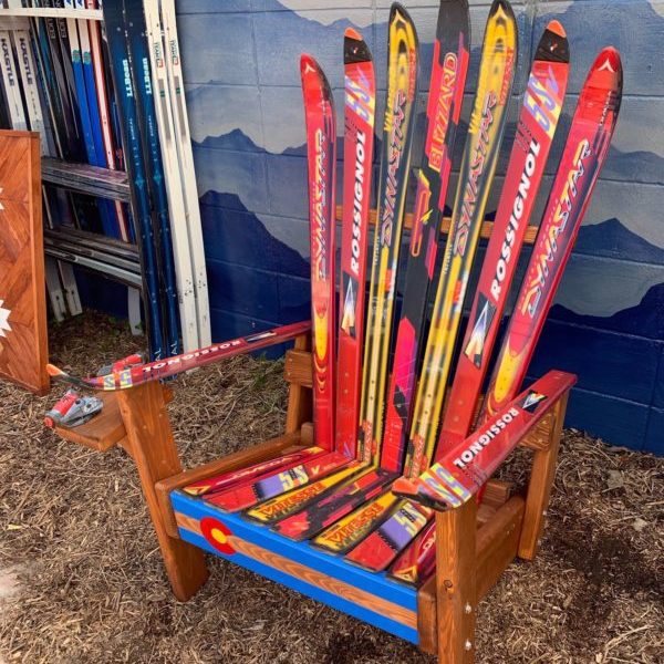 Adirondack chair made from skis discount