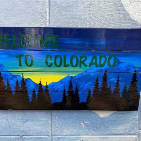 Welcome to Colorado hand painted wall art