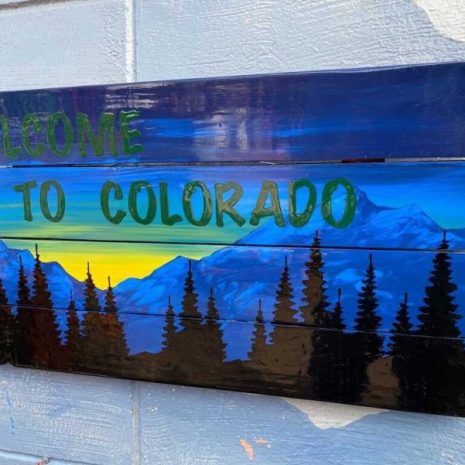 Welcome to Colorado hand painted wall art