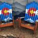 Mountain Mural Colorado Flag Ski Chairs
