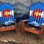Mountain Mural Colorado Flag Ski Chairs