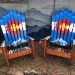 Mountain Mural Colorado Flag Ski Chairs