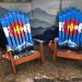 Mountain Mural Colorado Flag Ski Chair