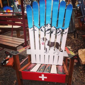 Swiss Mountain Rescue Dog Adirondack Ski Chair