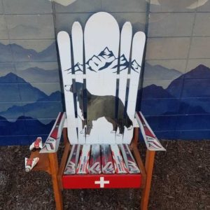 Snowy dog Adirondack hybrid ski/snowboard chair
