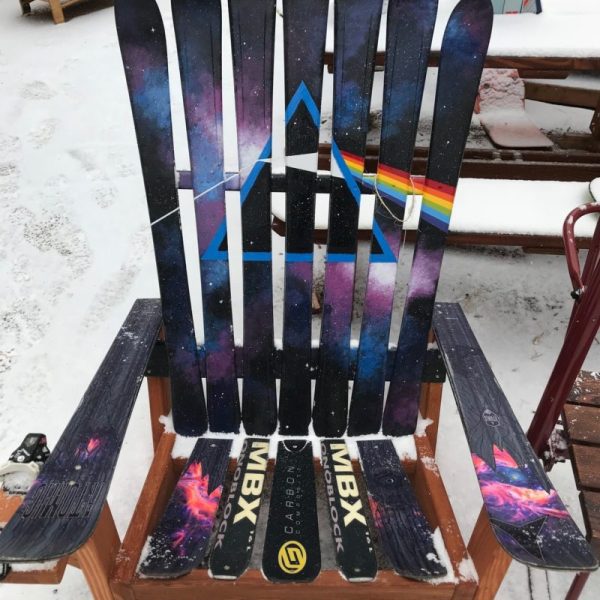 Dark Side of the Moon Pink Floyd themed Adirondack Ski Chair