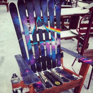 Dark Side of the Moon Pink Floyd themed Adirondack Ski Chair