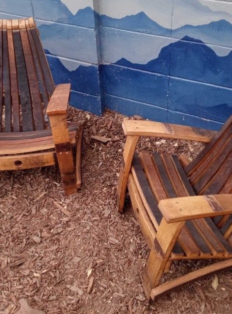 Set of 2 Wine Barrel Kids Size Adirondack Chairs Colorado