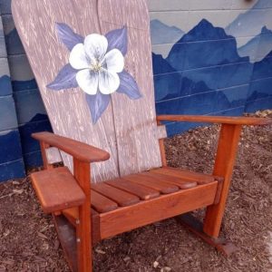 Wooden Grain Columbine Flower Adirondack Snowboard chair