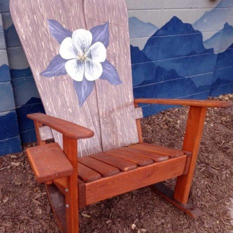 Wooden Grain Columbine Flower Adirondack Snowboard chair
