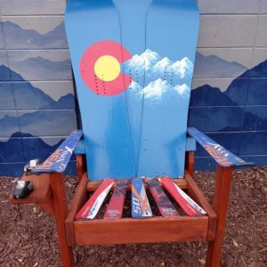 Colorado Mountain Stripe Adirondack Snowboard chair