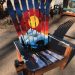 Colorado Sunset Bear Mural Ski Chair