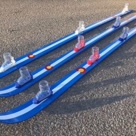 CO flag hand painted shot skis