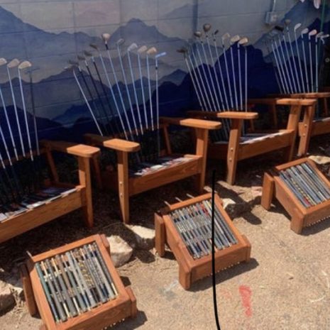 IMG_5092 Set of Adirondack golf club chairs and ottomans