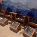Set of Adirondack golf club chairs and ottomans