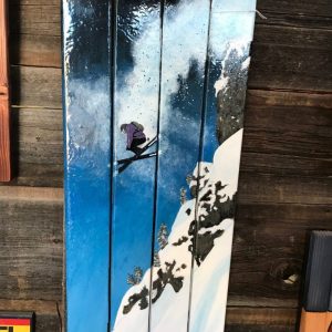 Skier Cliff Jump Hand Painted Ski Wall Art