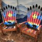 Rocky Mountain Sunset Moose Adirondack Ski Chair Set