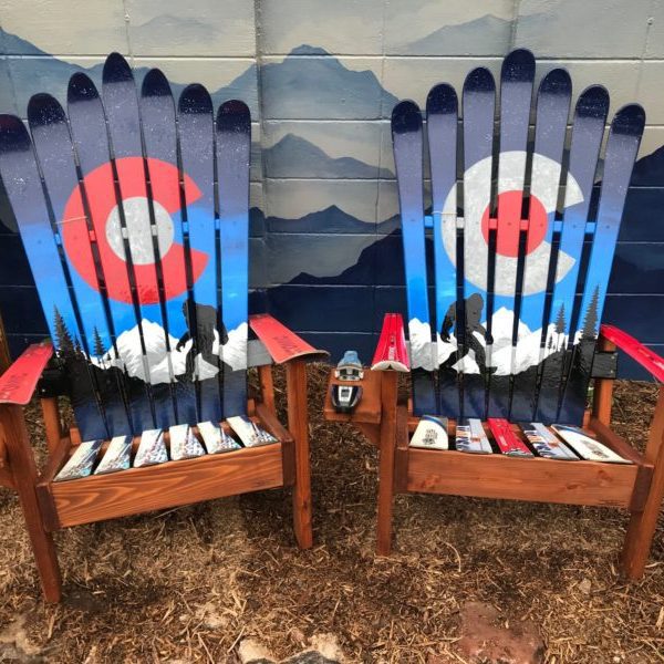 Colorado Sasquatch Bigfoot Adirondack Ski Chairs
