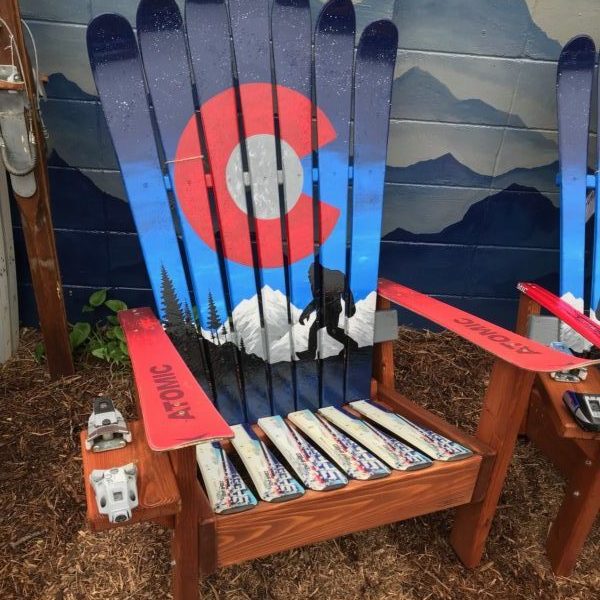 Colorado Sasquatch Bigfoot Adirondack Ski Chairs