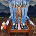 Moose Mural Adirondack Ski Chairs