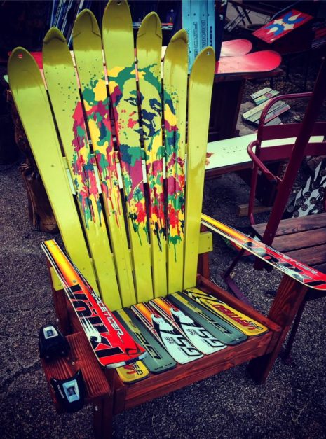 Bob Marley Art Adirondack Ski Chair