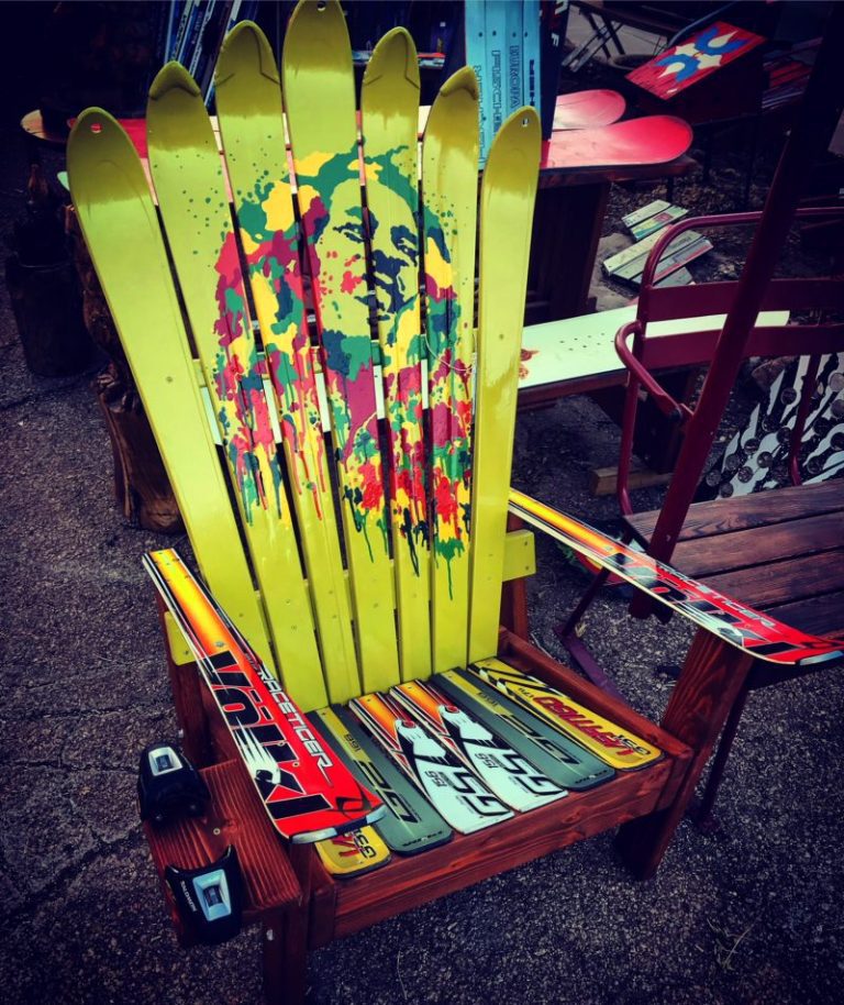Bob Marley Art Adirondack Ski Chair