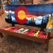 Colorado Sunset Mural Adirondack Snowboard Bench