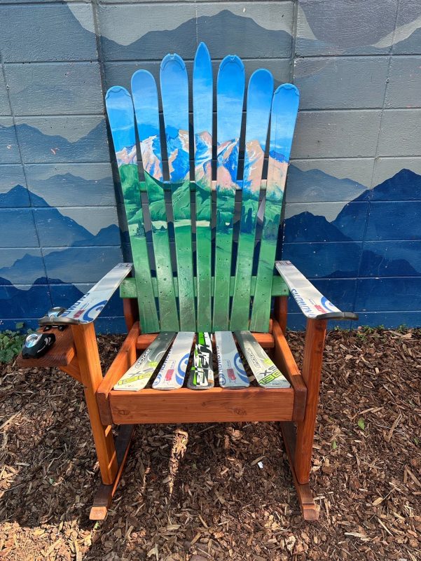 Customized -Pick your favorite Mountain Mural Adirondack Ski Chair