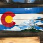 Columbines, Mountains and Colorado Ski Wall Flag