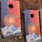 Wooden Colorado mountain cornhole game