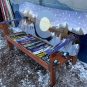Purple Snowy Mountain Snowboard bench