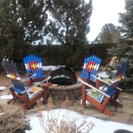 IMG_5887 Set of 4 Colorado Flag Adirondack Ski Chairs