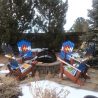 Set of 4 Colorado Flag Adirondack Ski Chairs