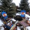 Set of 4 Colorado Flag Adirondack Ski Chairs