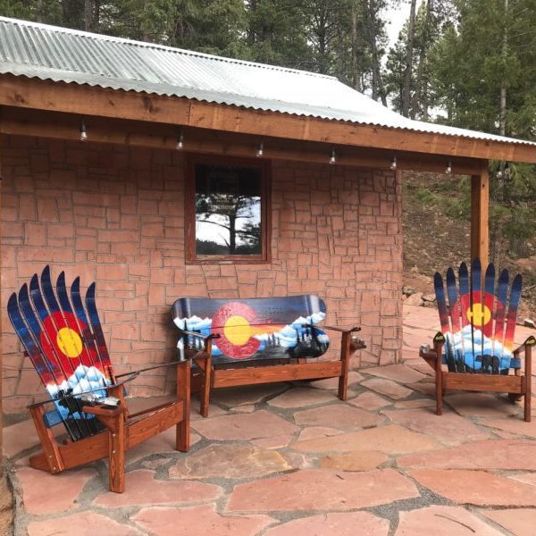 Colorado Mountain Mural Moose Adirondack Ski Chair