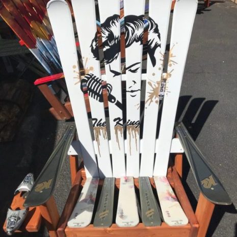 IMG_5974-e1525217693902 Elvis Presley The King Hand Painted Adirondack Ski Chair Set