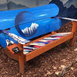Blue Colorado Adirondack bench