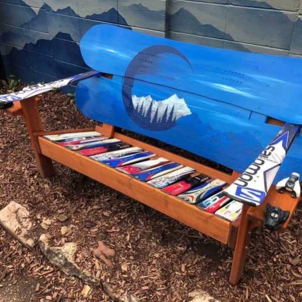 Blue Colorado Adirondack bench