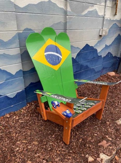 Brazil flag Adirondack snowboard chair